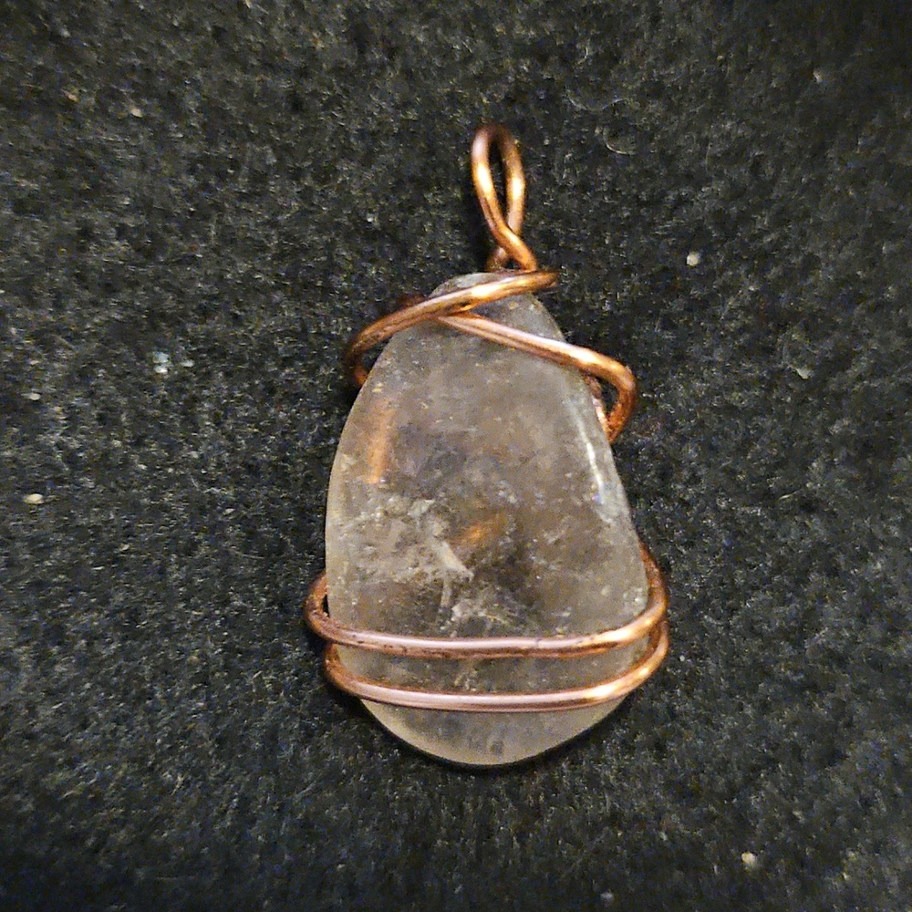 Handcrafted Copper Wire Wrapped smokey quartz Pendant - Women Jewelry